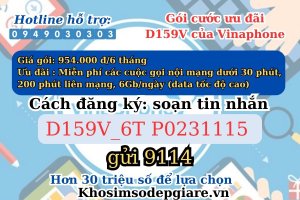 Hướng dẫn đăng ký gói cước D159V của Vinaphone